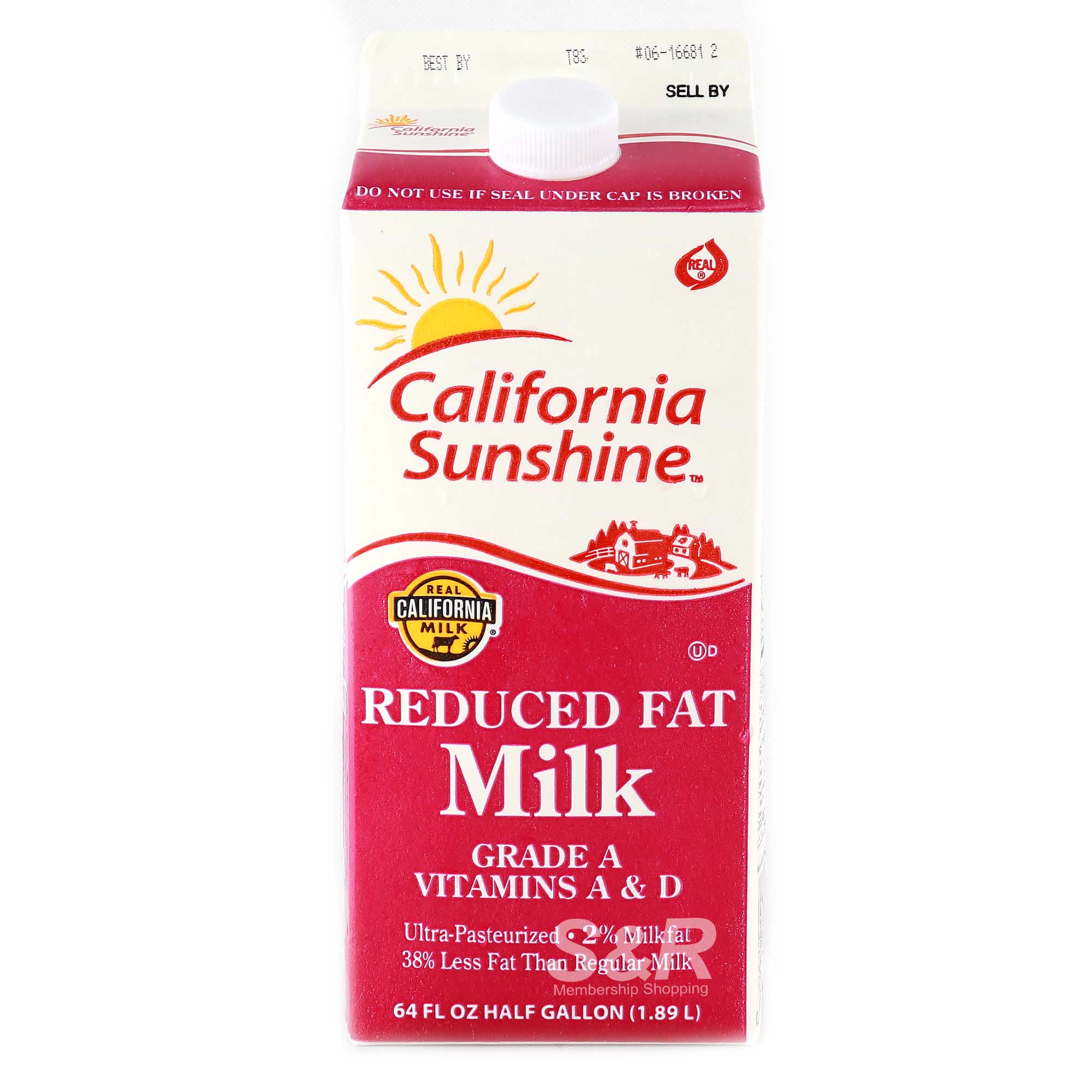 California Sunshine Reduced Fat Milk 1.89L